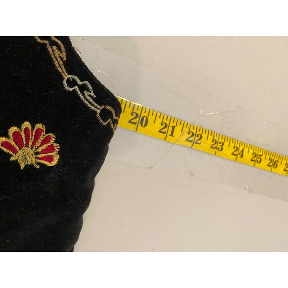 New Directions Vest Embroidered Black Velvet Artisanal Floral Design Medium - Picture 7 of 8